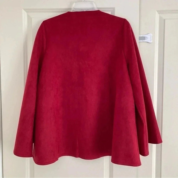 JAYLEY Red Luxury Faux Suede Jacket New One Size - Picture 8 of 9